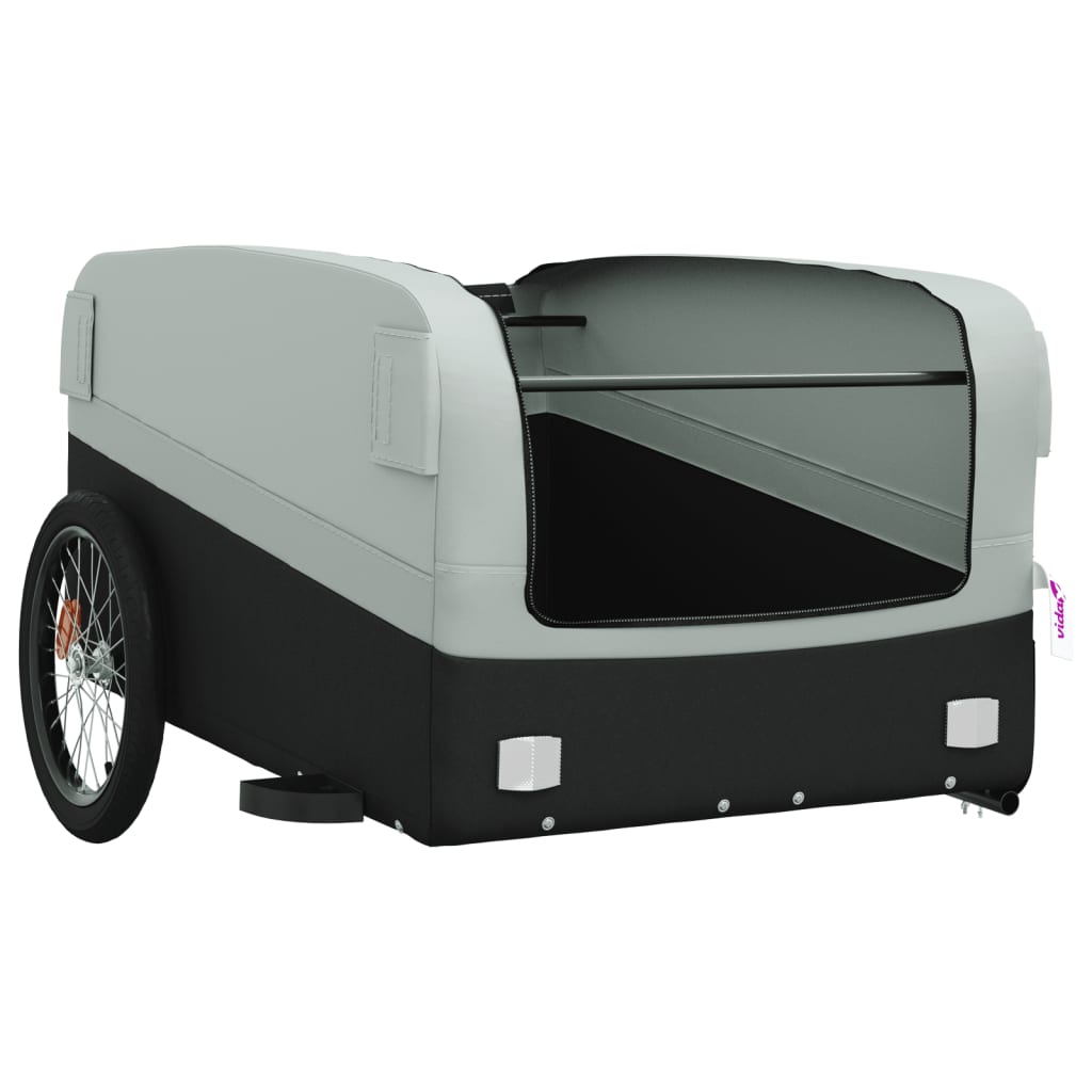 Fietstrailer 45 kg ijzer zwart en grijs