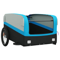 Fietstrailer 45 kg ijzer zwart en blauw