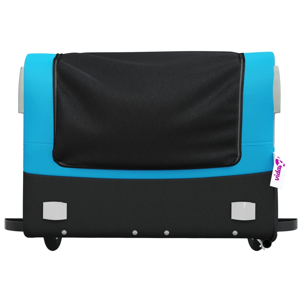 Fietstrailer 45 kg ijzer zwart en blauw