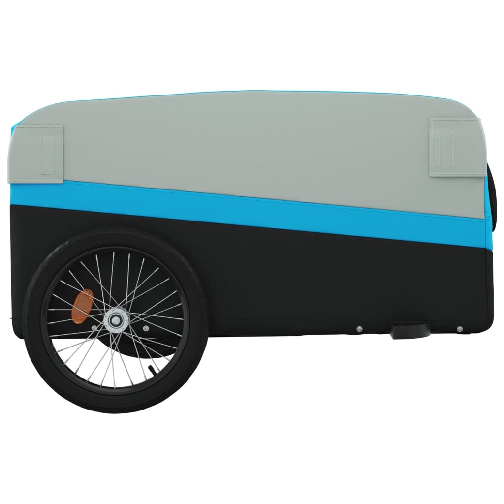 Fietstrailer 45 kg ijzer zwart en blauw