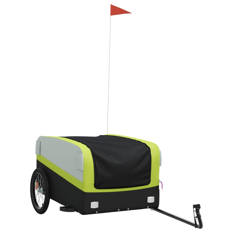 Fietstrailer 45 kg ijzer zwart en groen