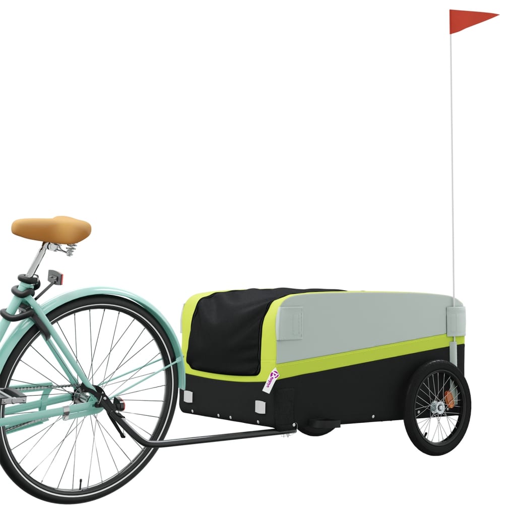 Fietstrailer 45 kg ijzer zwart en groen