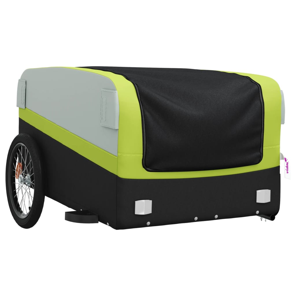 Fietstrailer 45 kg ijzer zwart en groen