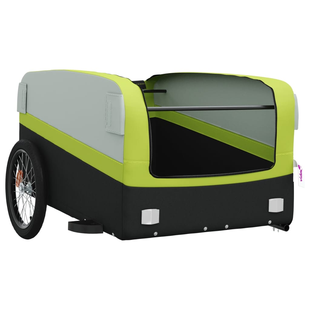 Fietstrailer 45 kg ijzer zwart en groen