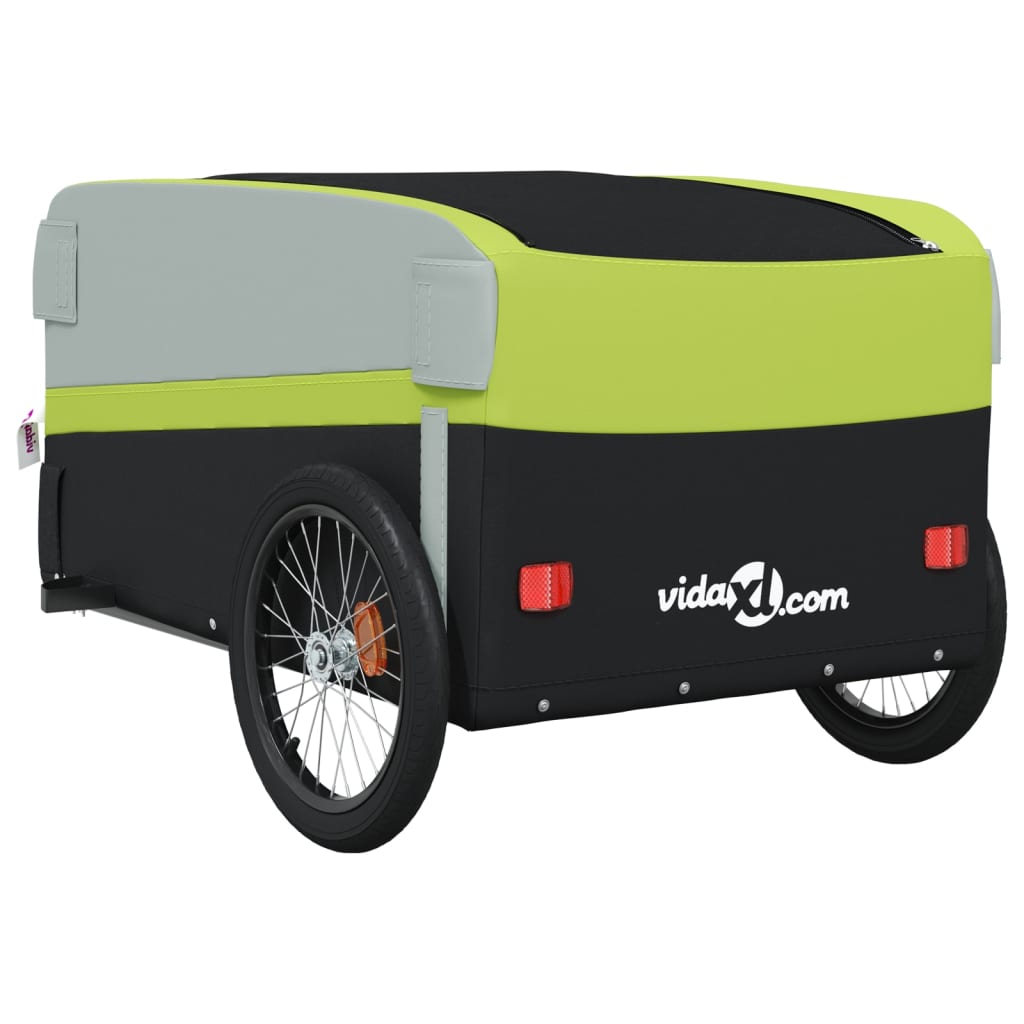 Fietstrailer 45 kg ijzer zwart en groen