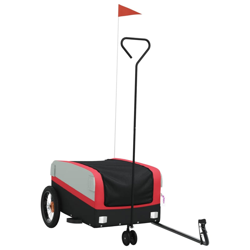 Fietstrailer 30 kg ijzer zwart en rood