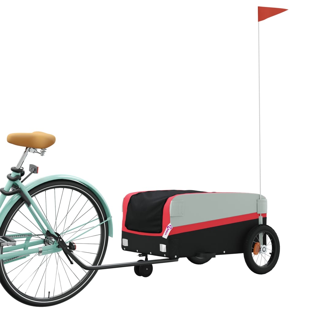 Fietstrailer 30 kg ijzer zwart en rood