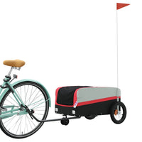 Fietstrailer 30 kg ijzer zwart en rood