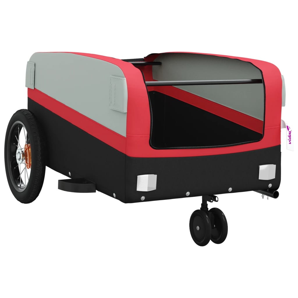 Fietstrailer 30 kg ijzer zwart en rood