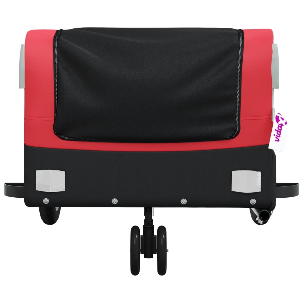 Fietstrailer 30 kg ijzer zwart en rood