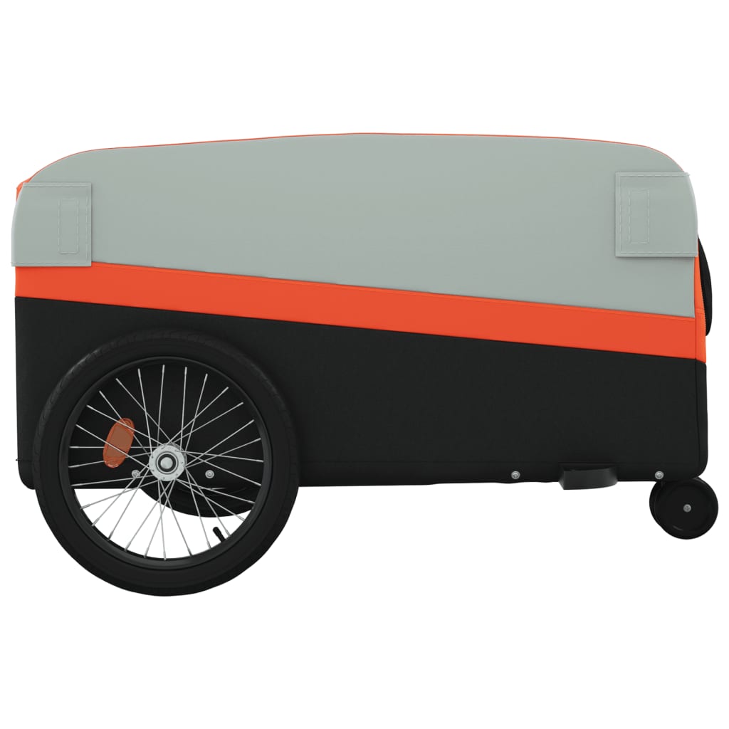 Fietstrailer 45 kg ijzer zwart en oranje