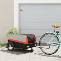 Fietstrailer 45 kg ijzer zwart en oranje