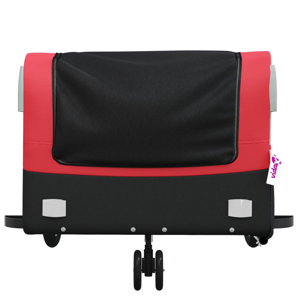 Fietstrailer 45 kg ijzer zwart en rood