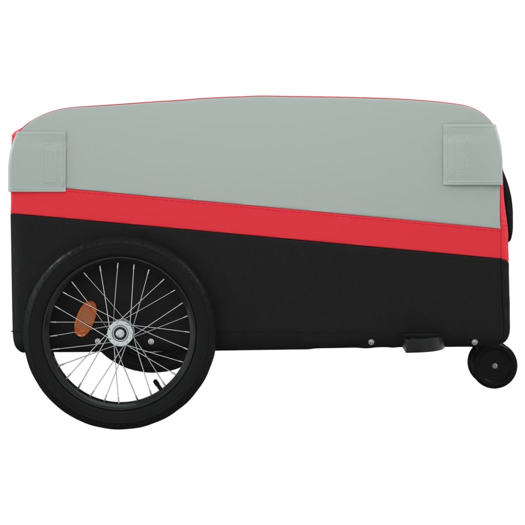 Fietstrailer 45 kg ijzer zwart en rood