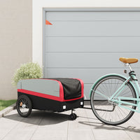 Fietstrailer 45 kg ijzer zwart en rood