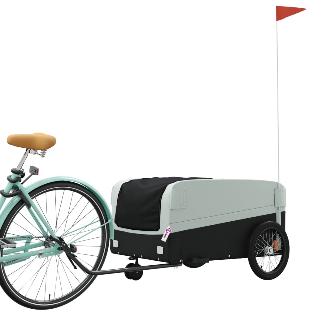 Fietstrailer 45 kg ijzer zwart en grijs