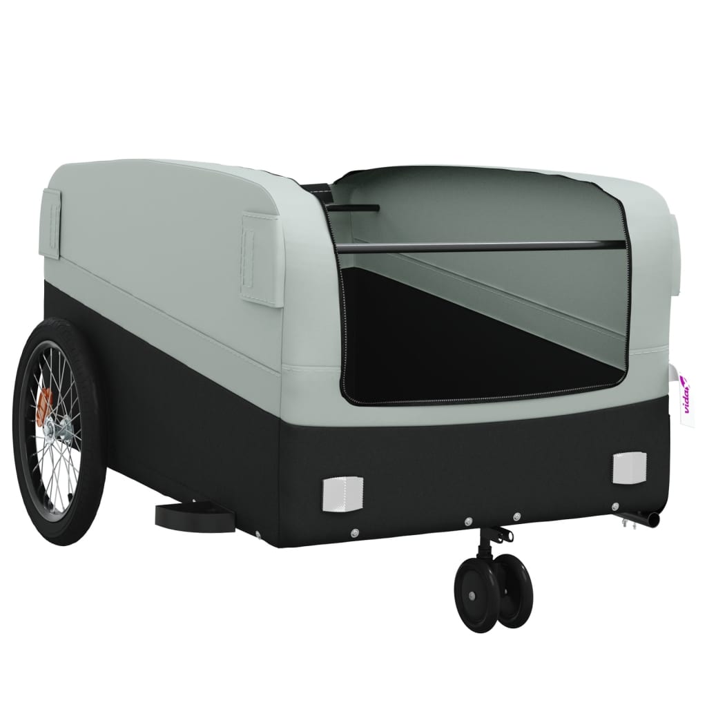 Fietstrailer 45 kg ijzer zwart en grijs