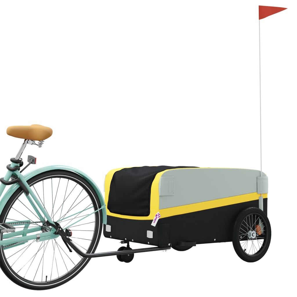 Fietstrailer 45 kg ijzer zwart en geel