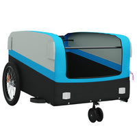 Fietstrailer 45 kg ijzer zwart en blauw