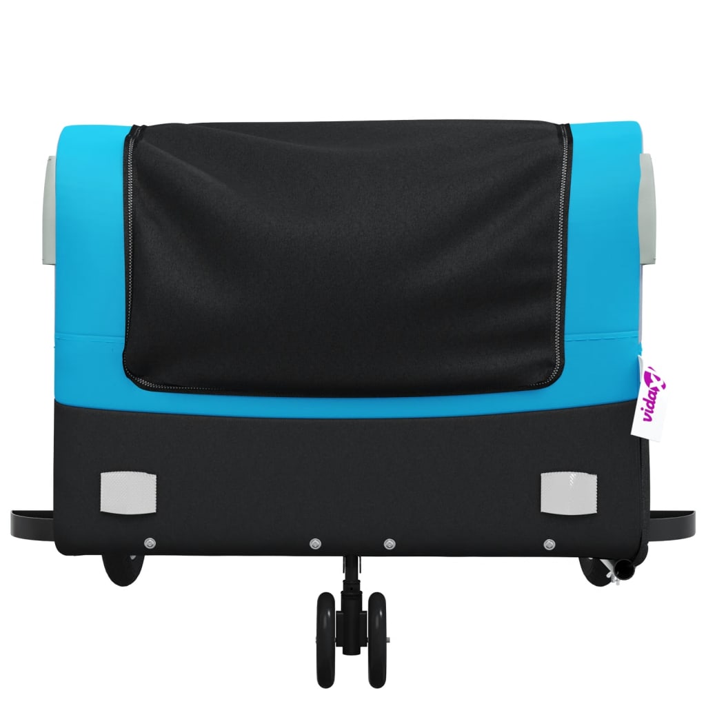 Fietstrailer 45 kg ijzer zwart en blauw