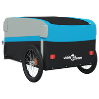 Fietstrailer 45 kg ijzer zwart en blauw