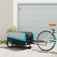 Fietstrailer 45 kg ijzer zwart en blauw