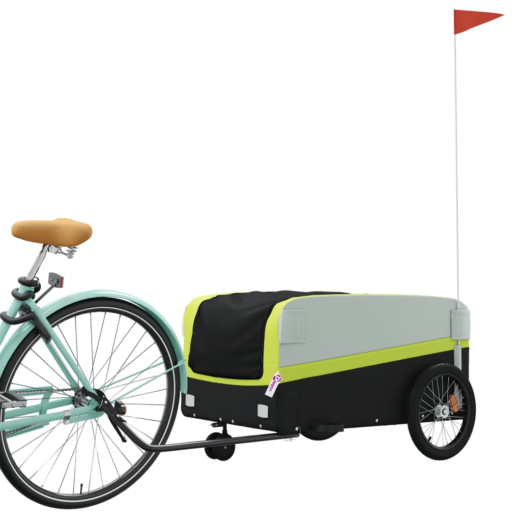 Fietstrailer 45 kg ijzer zwart en groen