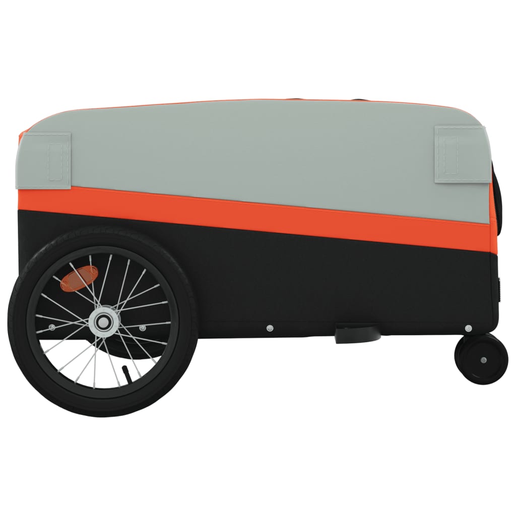 Fietstrailer 45 kg ijzer zwart en oranje