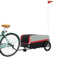 Fietstrailer 45 kg ijzer zwart en rood