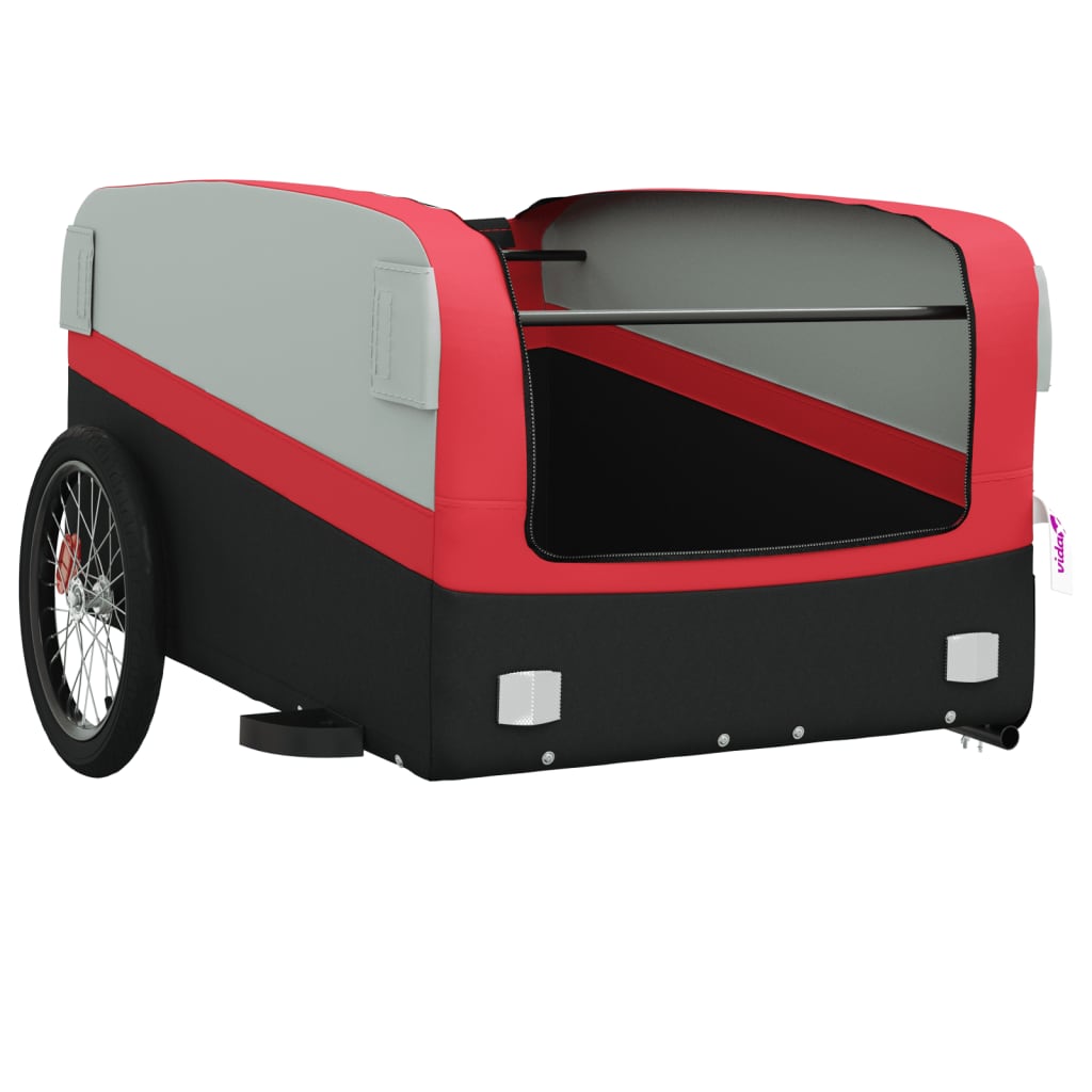 Fietstrailer 45 kg ijzer zwart en rood