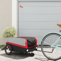 Fietstrailer 45 kg ijzer zwart en rood