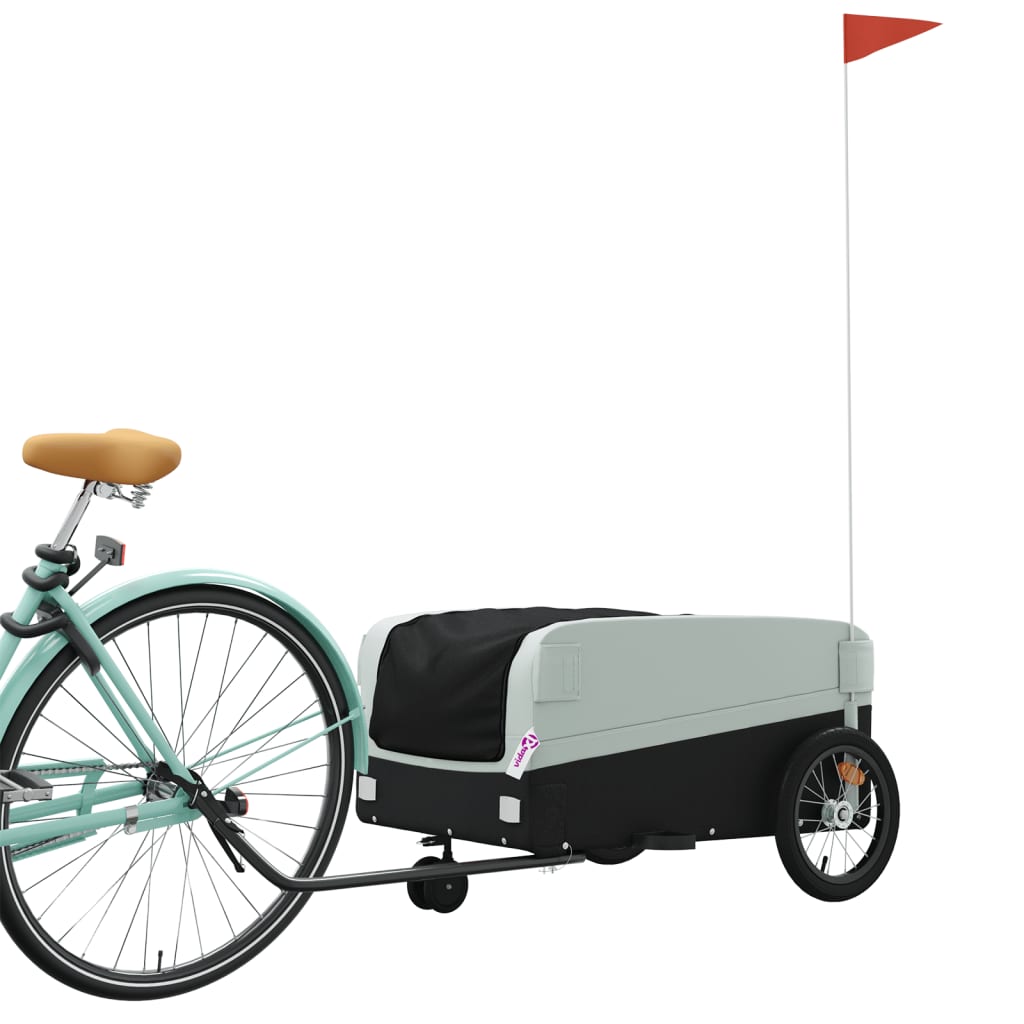 Fietstrailer 45 kg ijzer zwart en grijs