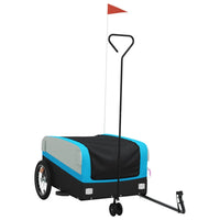 Fietstrailer 45 kg ijzer zwart en blauw