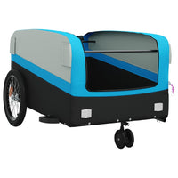 Fietstrailer 45 kg ijzer zwart en blauw