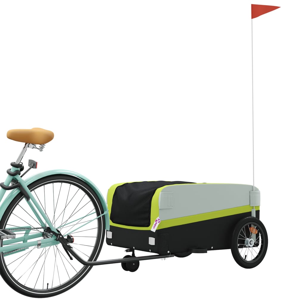 Fietstrailer 45 kg ijzer zwart en groen