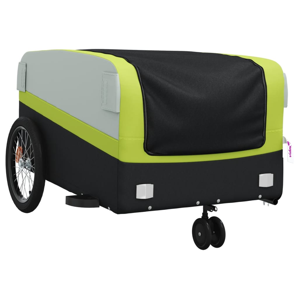 Fietstrailer 45 kg ijzer zwart en groen