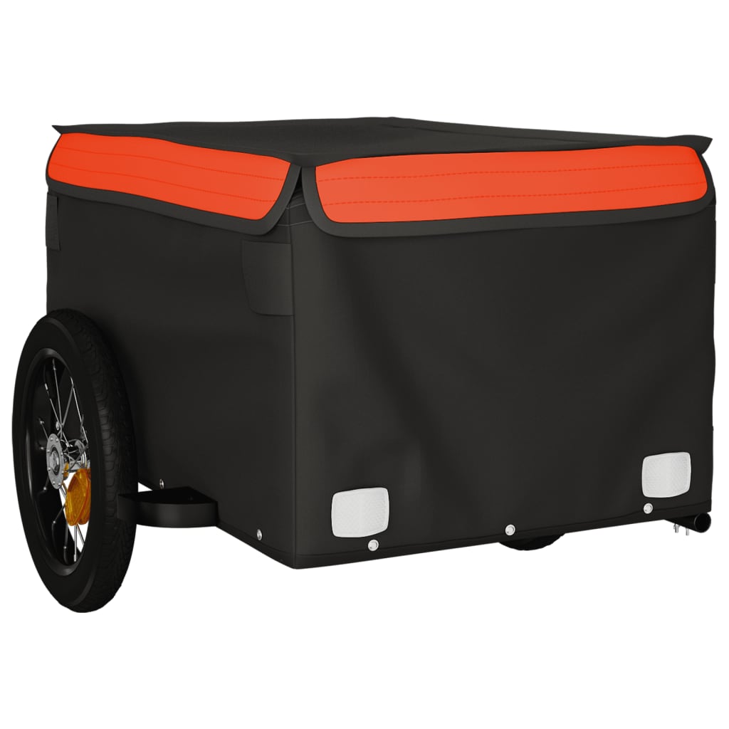 Fietstrailer 30 kg ijzer zwart en oranje