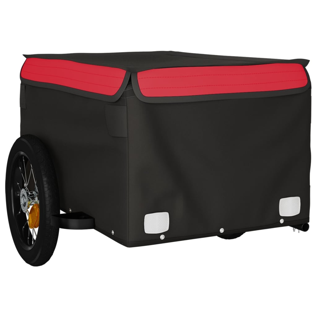 Fietstrailer 30 kg ijzer zwart en rood