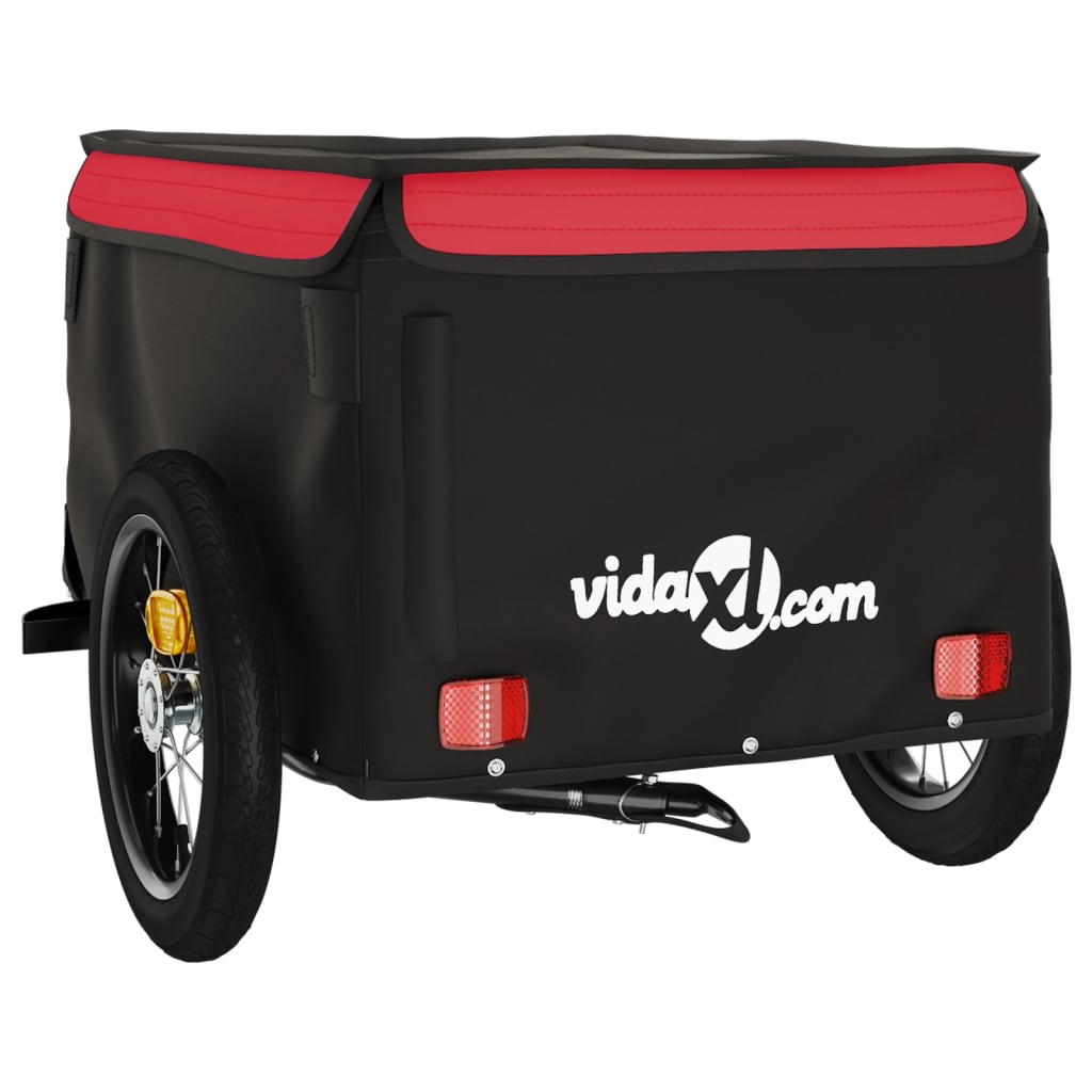 Fietstrailer 30 kg ijzer zwart en rood