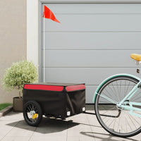 Fietstrailer 30 kg ijzer zwart en rood