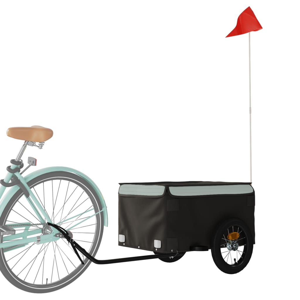 Fietstrailer 30 kg ijzer zwart en grijs