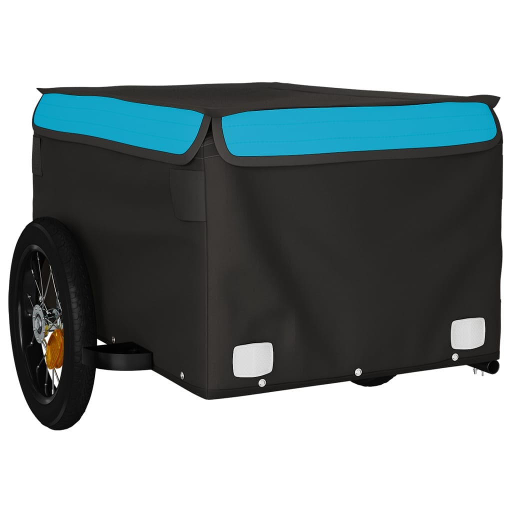 Fietstrailer 30 kg ijzer zwart en blauw