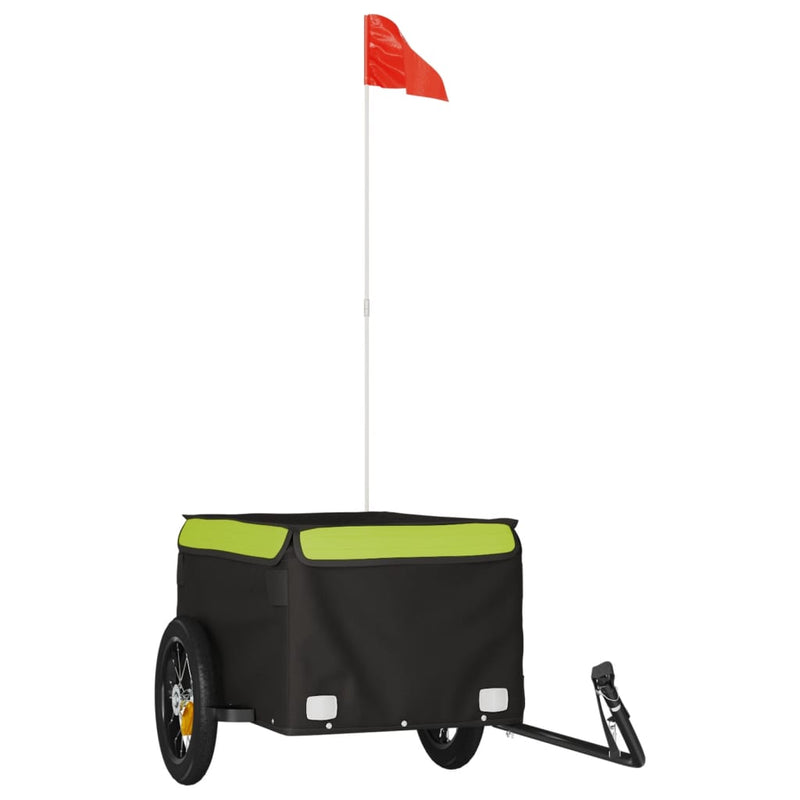 Fietstrailer 30 kg ijzer zwart en groen