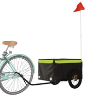 Fietstrailer 30 kg ijzer zwart en groen