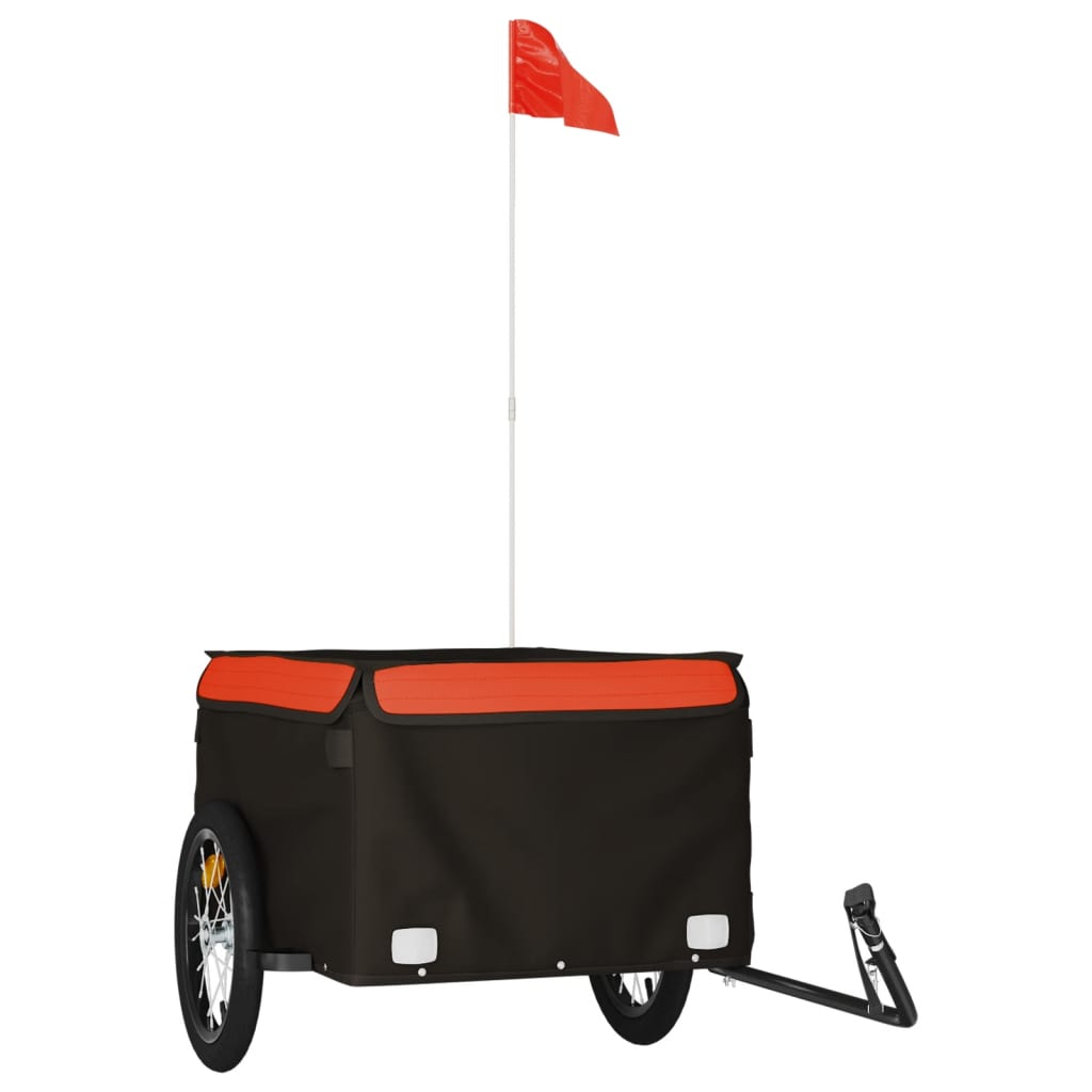 Fietstrailer 45 kg ijzer zwart en oranje