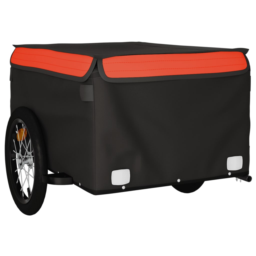 Fietstrailer 45 kg ijzer zwart en oranje