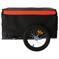 Fietstrailer 45 kg ijzer zwart en oranje