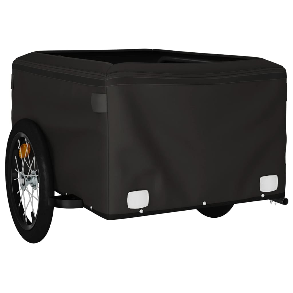 Fietstrailer 45 kg ijzer zwart en oranje