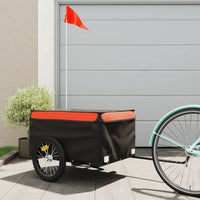 Fietstrailer 45 kg ijzer zwart en oranje