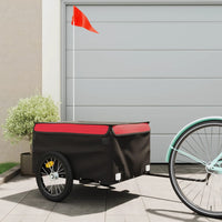 Fietstrailer 45 kg ijzer zwart en rood